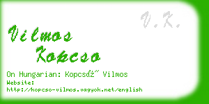 vilmos kopcso business card